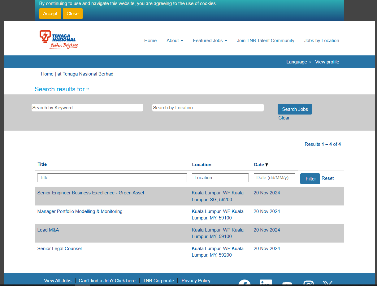 Jawatan Kosong Tenaga Nasional