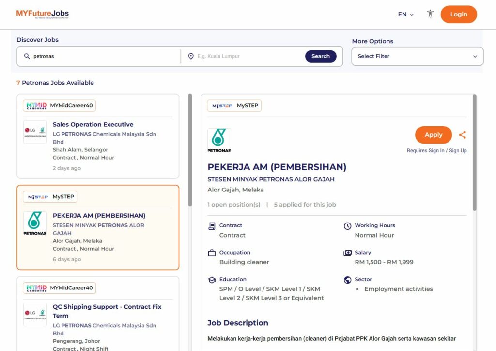 Jawatan Kosong Petroliam Nasional Berhad