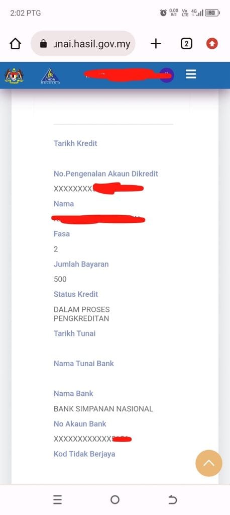 Tarikh Terkini Bayaran STR Fasa 2